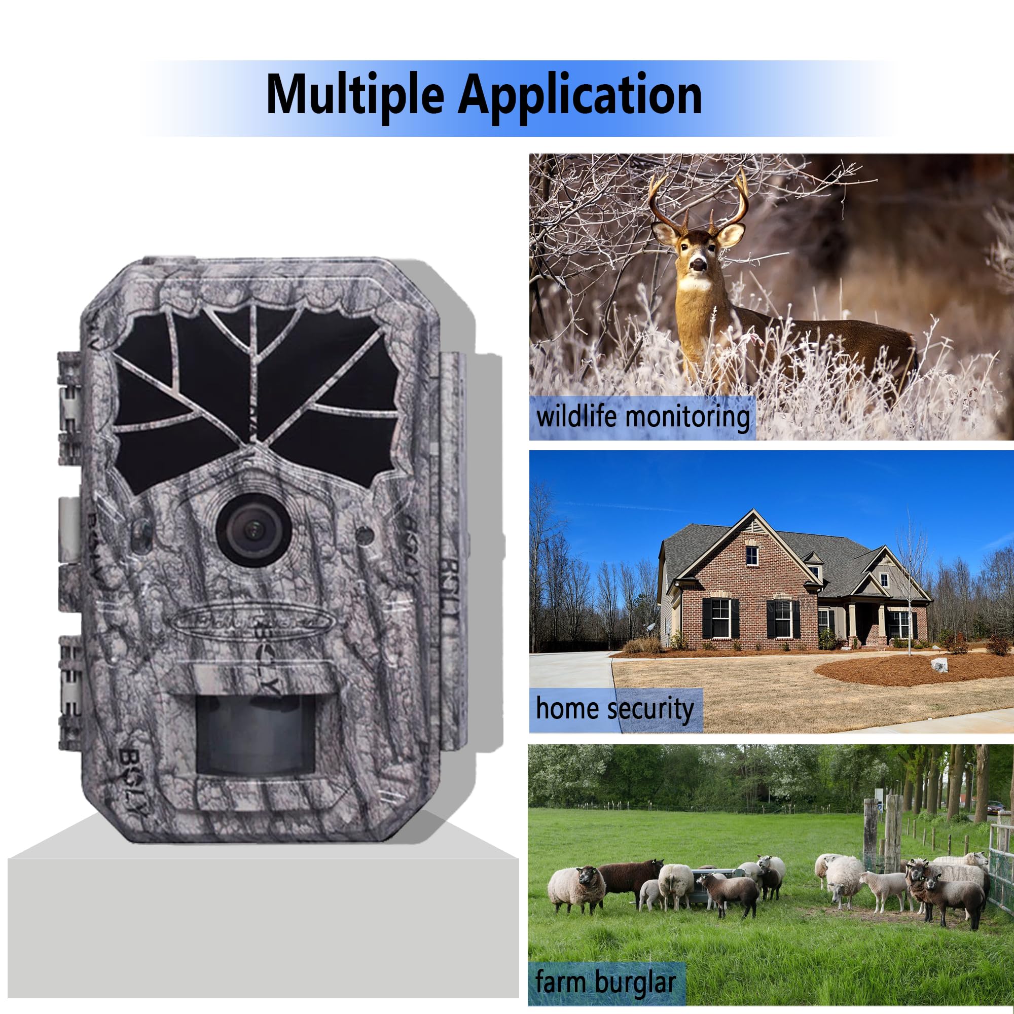 BolyGuard Wildlife - Cámara de caza (64 MP, 1080P, HD, alcance de detección, 40 ledes, 940 nm, con versión nocturna para vigilancia de vida silvestre y seguridad doméstica (BG636-K)