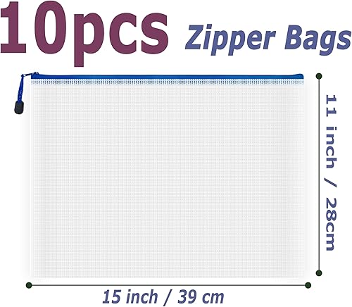 Miniatura 2 de AUSTARK - 10 bolsas de archivo con cremallera, bolsa para documentos hecha de cloruro de polivinilo, organizador de recibos para oficina, escuela,