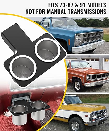 Miniatura 2 de Portavasos universal para camiones Chevy y GMC, soporte aislado desmontable compatible con ChevyGMC CK 1973-1987 y 1991, inserto de consola central