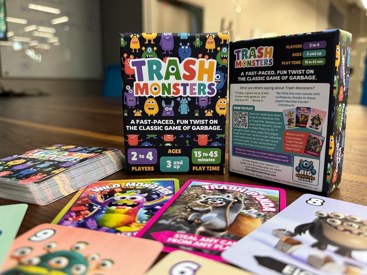 Trash Monsters - Card Game, Easy Number Sequencing Game with Fun Monsters | Ages 3 and up | Kids & Family Nights | Simple to Learn