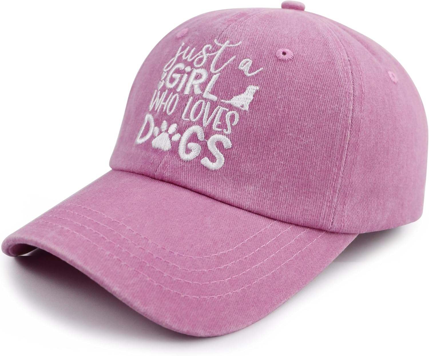Just a Girl Who Loves Dogs Hat for Women, Funny Adjustable Embroidered Dog Mom Baseball Cap - Image 2