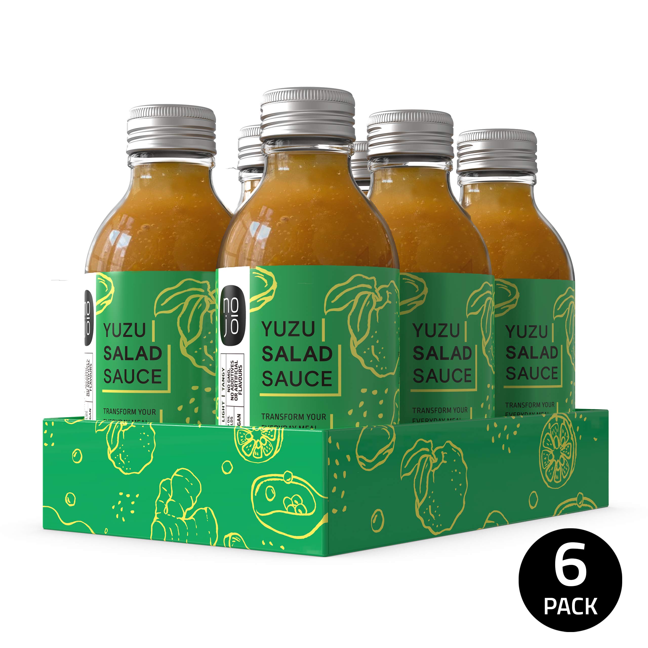 Sauce Yuzu avec jus de ponzu naturel pour vinaigrette Umami et marinade | Sans OGM et sans sucre ajouté | Sans gluten, sans noix, végétalien | 6 bouteilles en verre recyclé | Sauce Yuzu NOJŌ