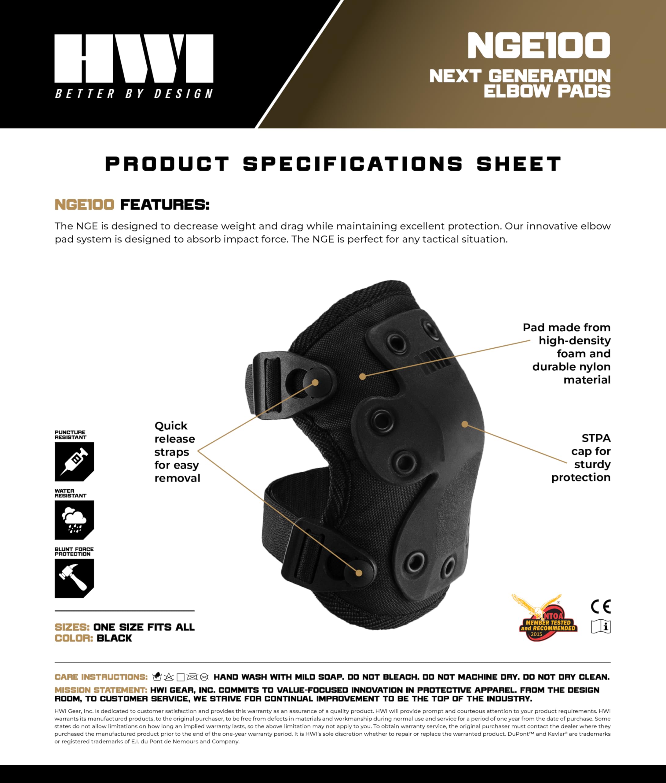 HWI Gear Next Generation Elbow Pad for Protection: Combat, Mechanics, Construction, Hunting, Landscaping, Outdoor Survival, Heavy Duty Industrial Grade, Adjustable