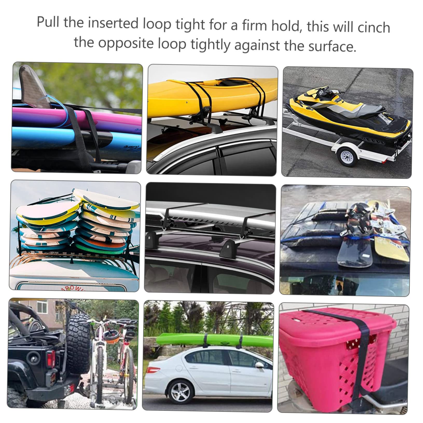 Angoily 2pcs Polyester Car Roof Rack Tie Down Straps Canoe Straps 200lb 600lb for Kayak Paddleboard