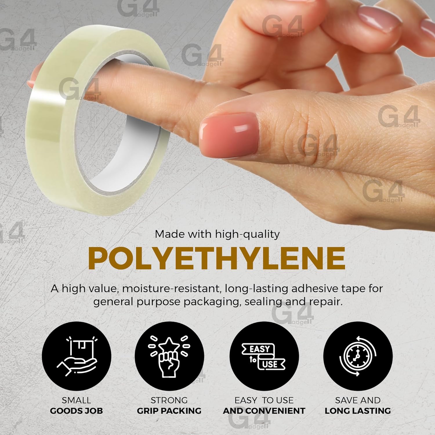 G4GADGET 24mm x 40m x 3 Tape Rolls of Clear Strong Parcel Tape Packing for Packaging