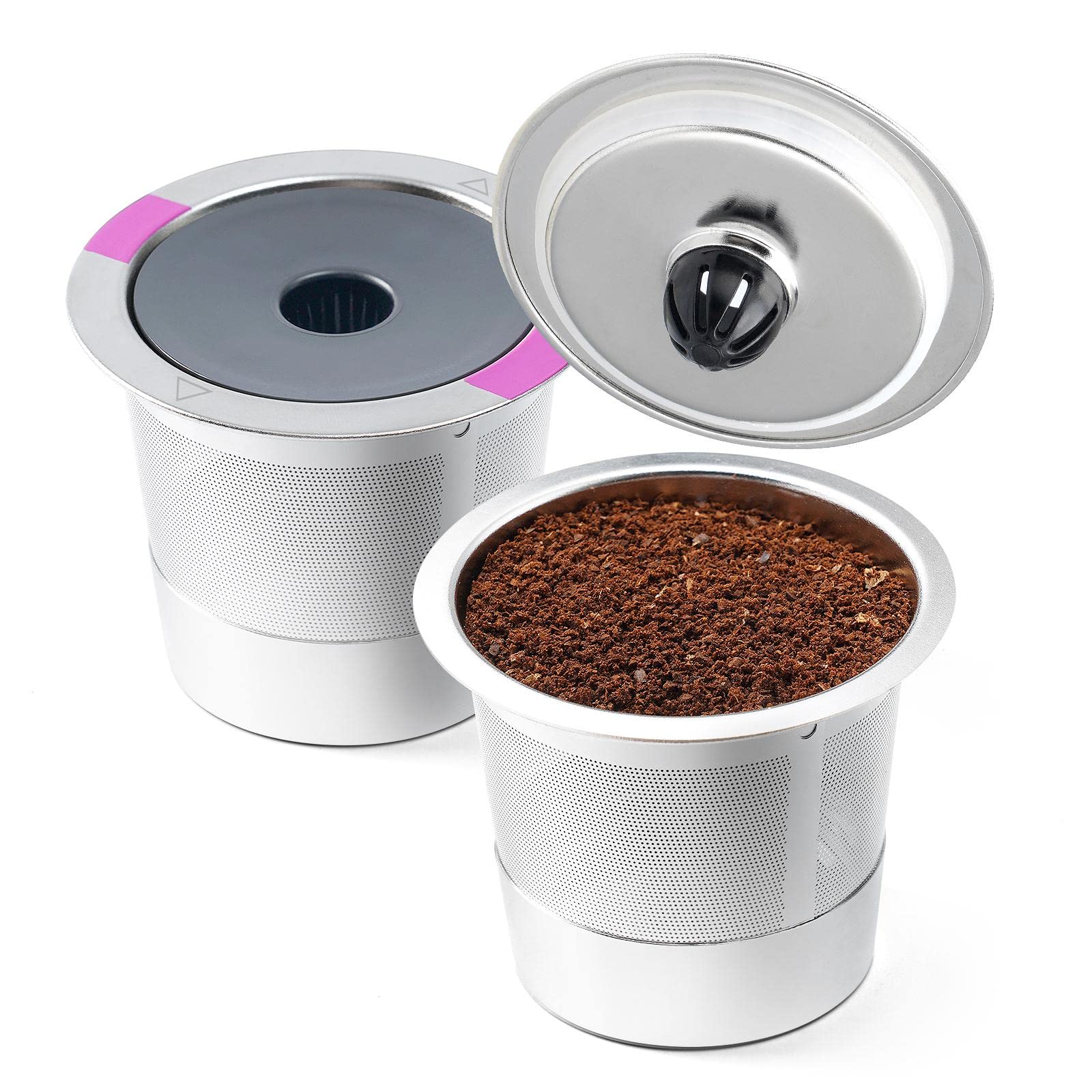 CALANDIS 2 Pieces Reusable Coffee Pod Capsule Single Serve for Coffee Makers Two Single Holes