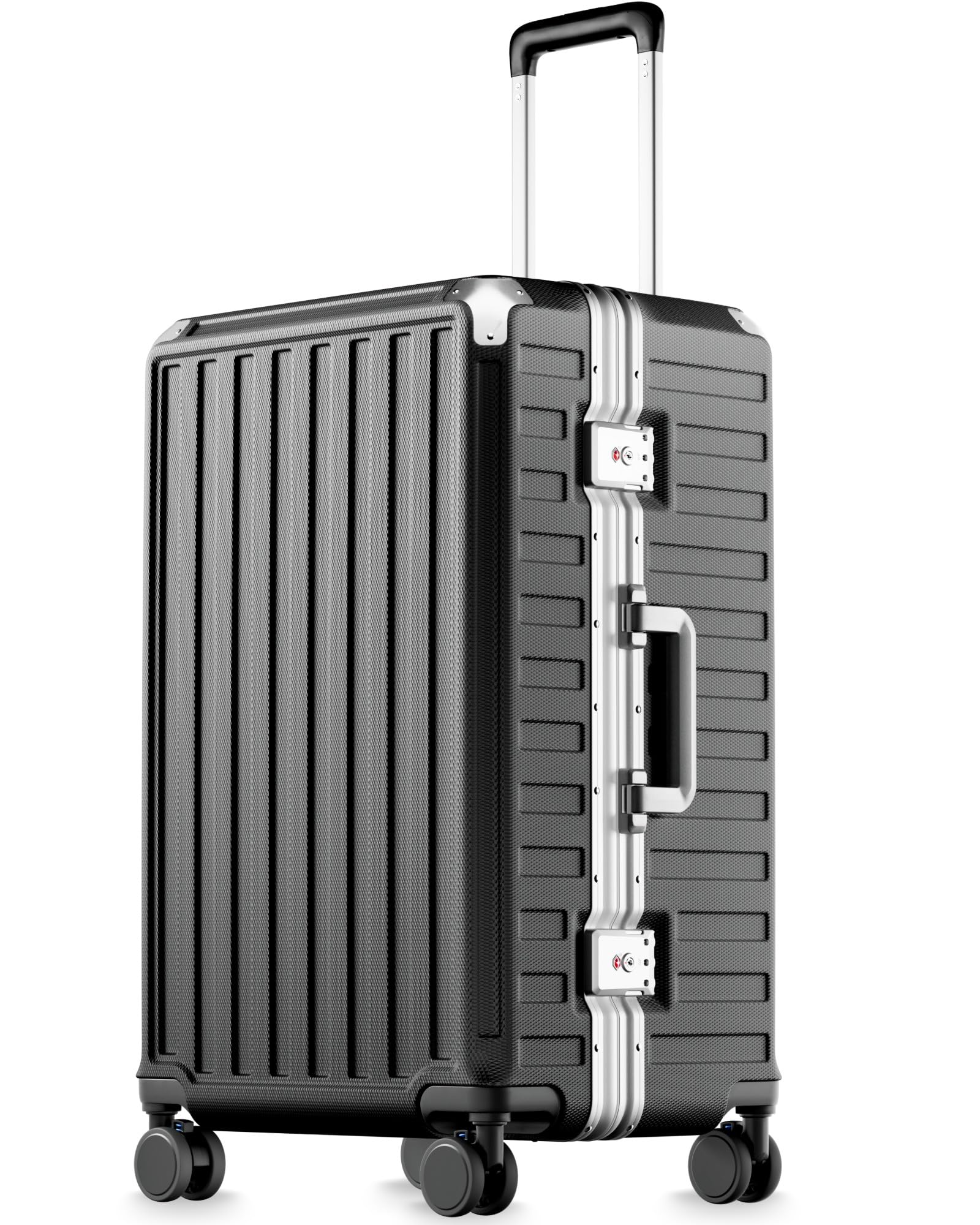 LUGGEX 24 Inch Zipperless Checked Luggage, Charcoal Metallic | Checked Suitcase, 100% PC…