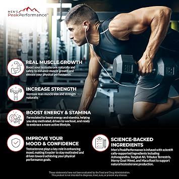 حزمة MEN'S PeakPerformance Ultimate Masculinity Maximiser - التحمل والقدرة على التحمل والقيادة والطاقة