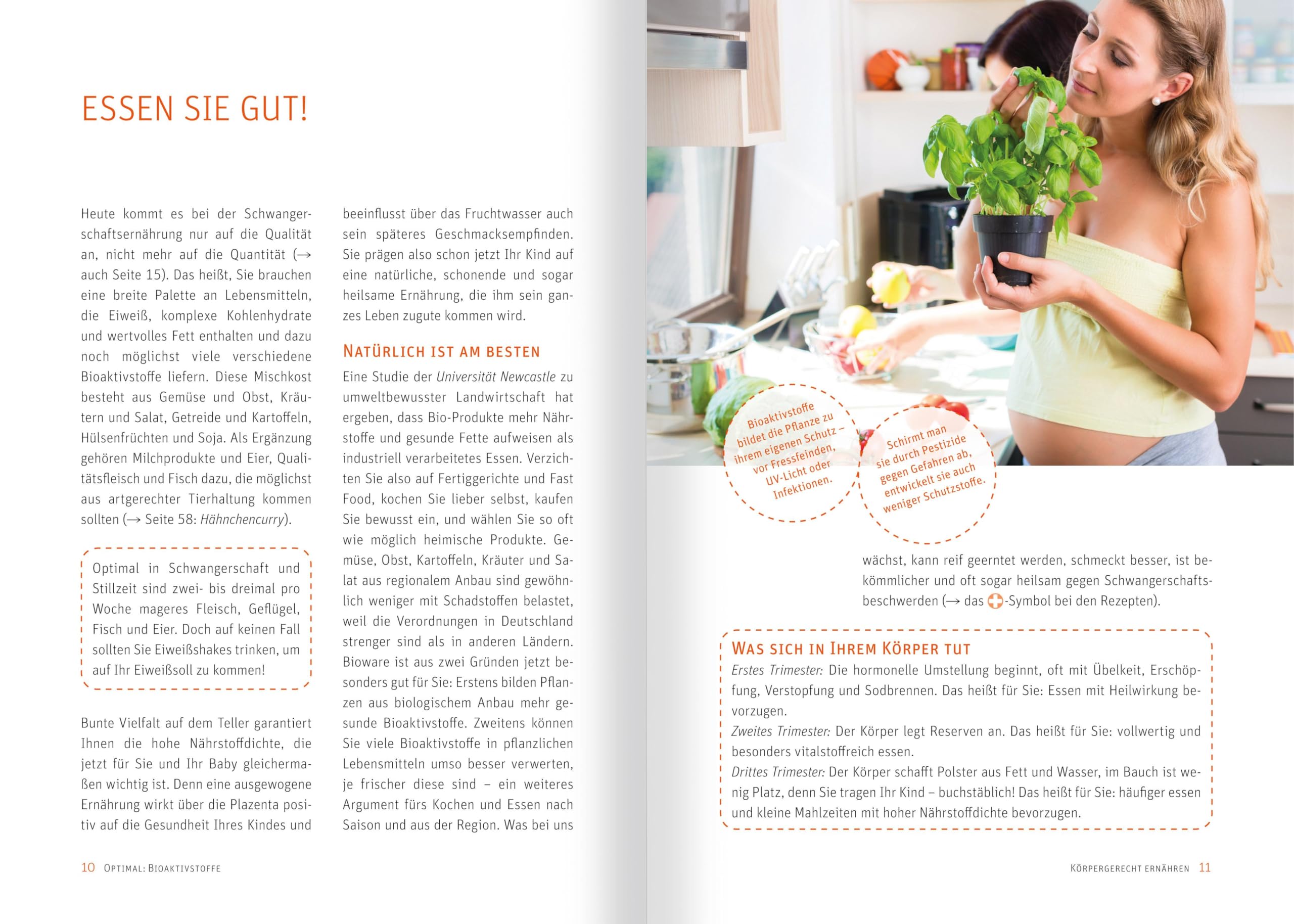 Richtig ernähren in Schwangerschaft und Stillzeit: Tipps für eine vielseitige, vollwertige Ernährung / 70 Rezepte für einfache Mini- und Maxi-Gerichte / + 30 Rezepte für herzhafte und süße Babybreie