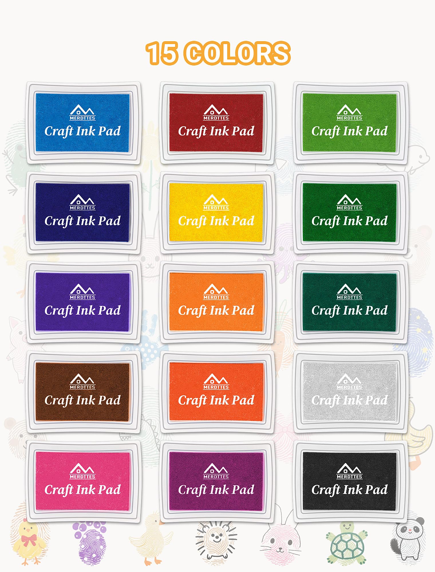 MERDTTES Ink Pads - 15 Colors for Kids Crafts -3