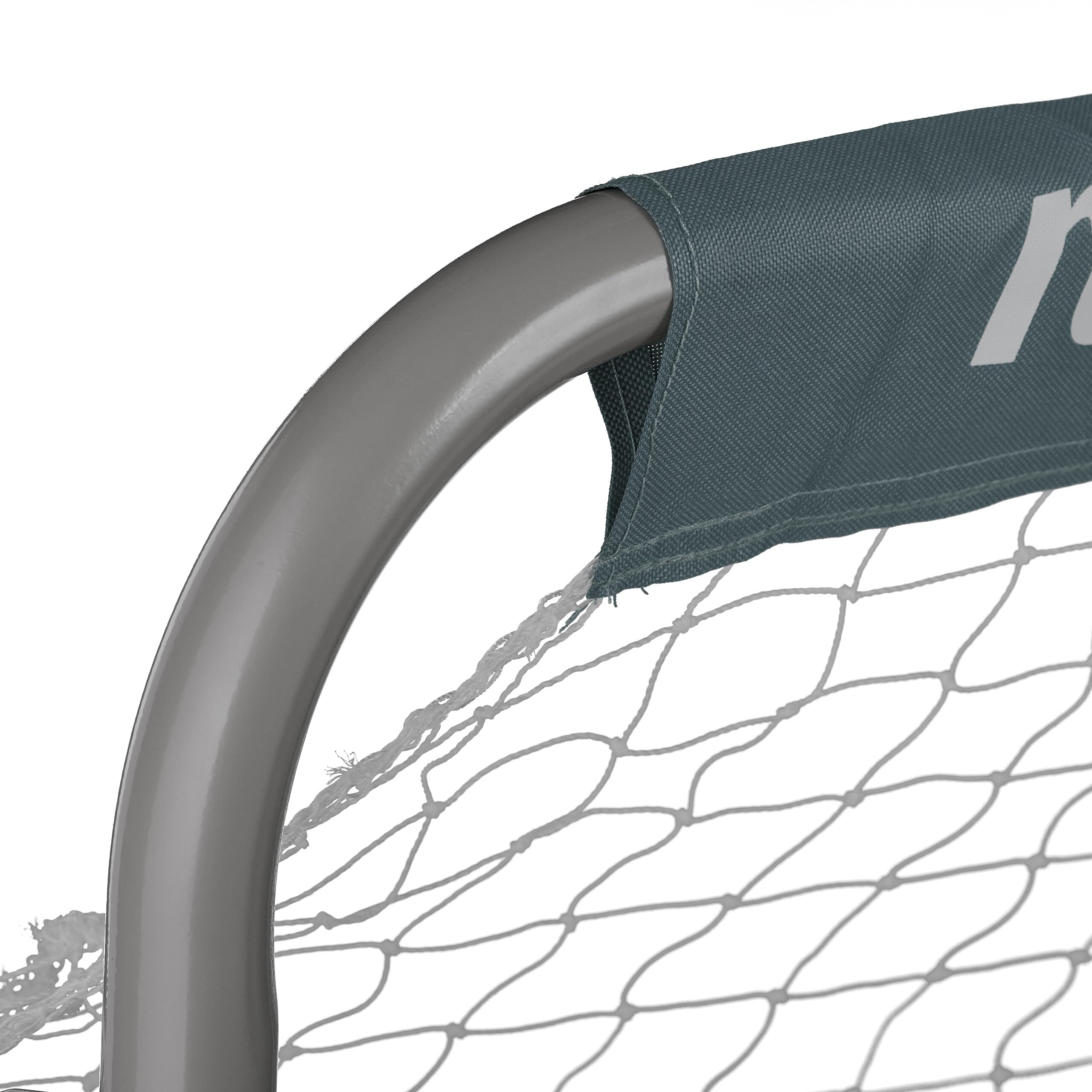 Relaxdays Fußballtor Garten, 2er Set, Kinder & Erwachsene, HBT: 110 x 150 x 75 cm, Metall, stabile Tore Fußball, grau