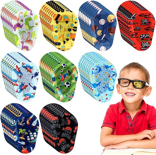 Miniatura 7 de 90 parches adhesivos para los ojos para niños, 9 estilos, parches para los ojos sin látex, almohadilla para los ojos a granel, bloqueo de luz,