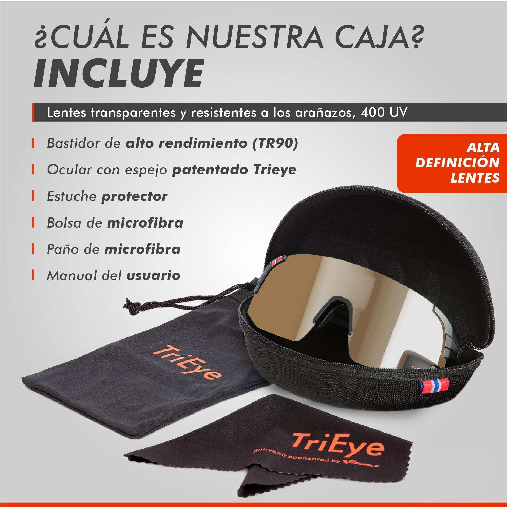 TriEye Gafas De Ciclismo Para Hombre Y Mujer Con Espejo Retrovisor Lentes Fotocromáticas UV400 Gafas Deportivas Antiviento Para Ciclismo De Carretera Y Bicicleta Protección Ocular Y Visión Segura