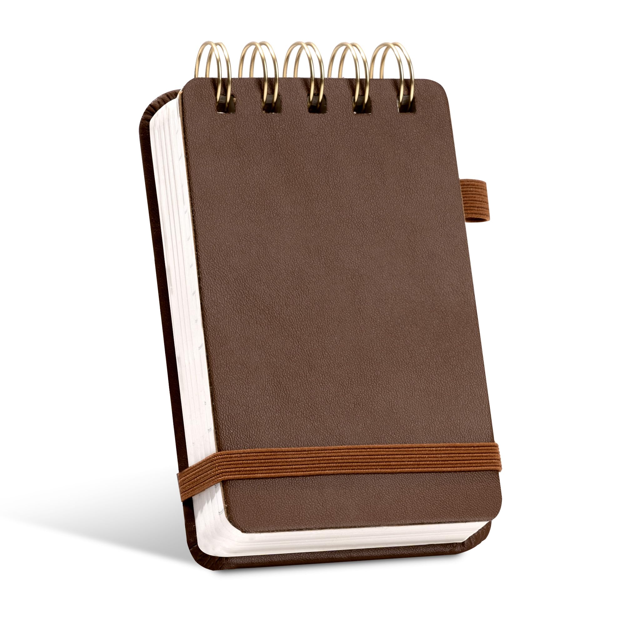 Yoment Taccuino tascabile 7,6 x 12,7 cm, 240 fogli, copertina in pelle, piccolo blocco note per prendere appunti al lavoro o a scuola, marrone