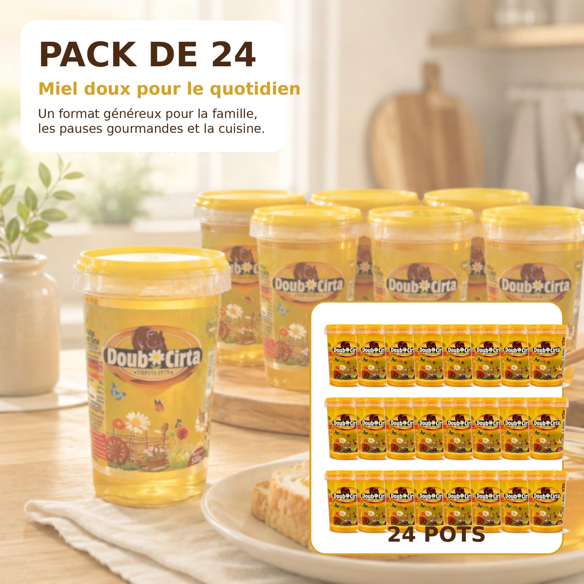 Doubsirta Sirop de Glucose 500g – Pack de 24 Pots – Sirop de Glucose pour Pâtisserie, Gâteaux, Confiserie, Desserts, Glaçages et Recettes Maison