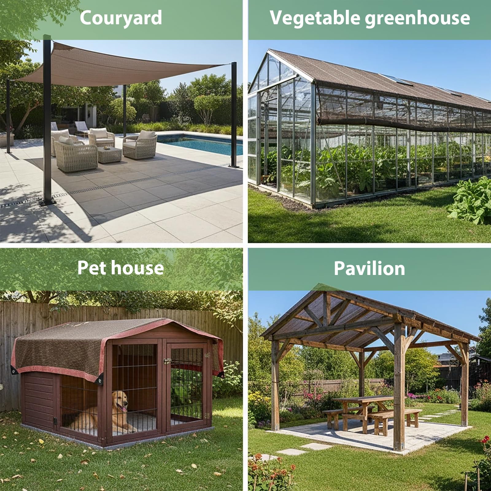 Red de Sombreado 1.2x9.8m, Tejido con 90% de Sombreado, Toldo de Malla con Ojales, Protección Solar y Aislamiento Térmico, Resistente al Polvo y a los Rayos UV, para Patio, Jardín, Marrón