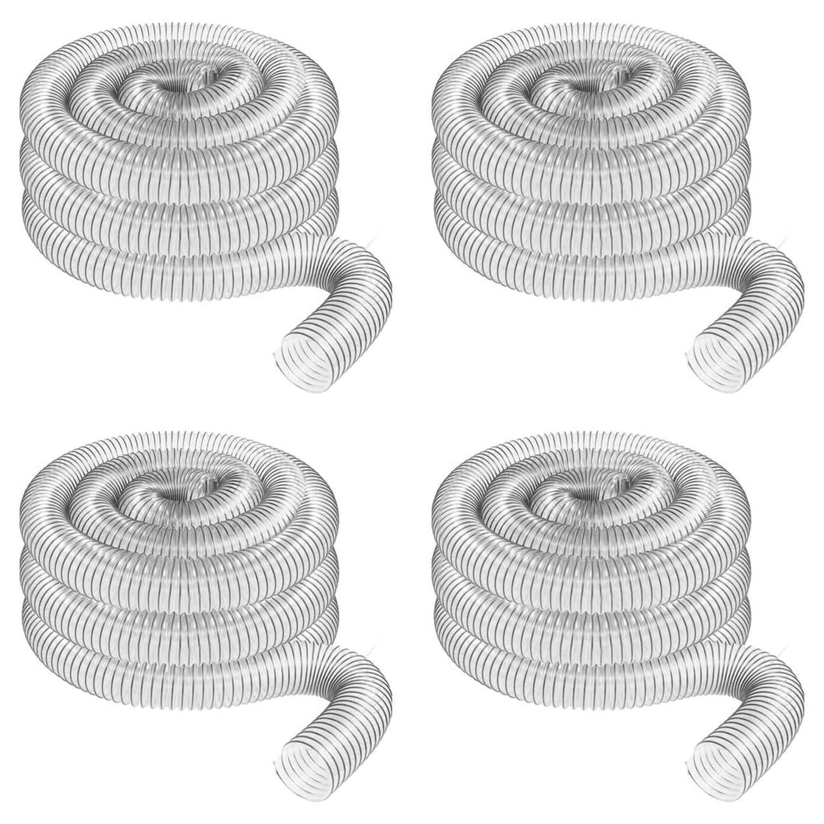 Vjsujehgy 4pcs 2Inch OD 50mm Clear PVC Dust Collection Hose for Use with Dust Collectors with Ports. Ideal for Shop Vacuums