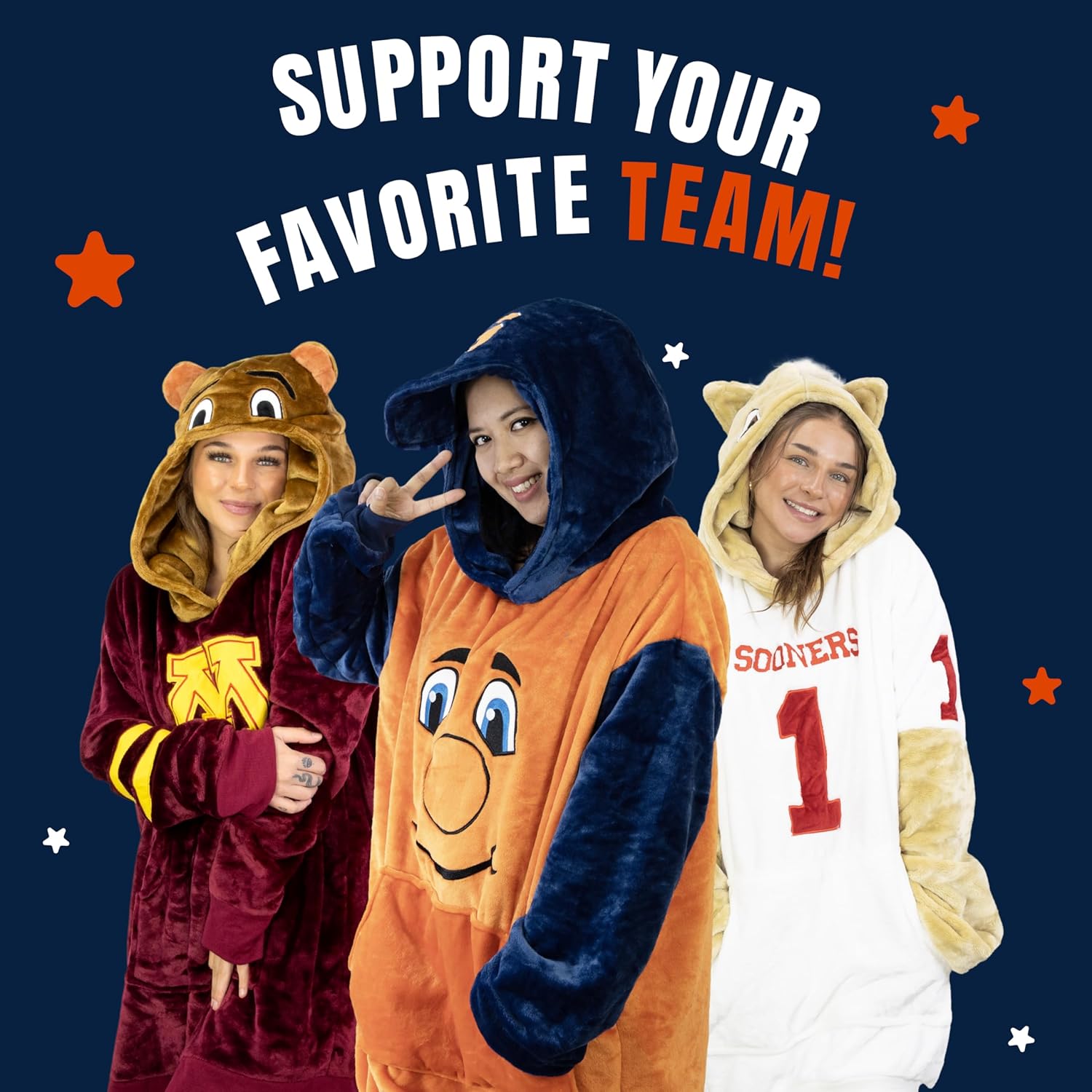 Plushible Wearable Blanket Hoodie - Oversized Syracuse University Otto the Orange Long Sleeve Sweatshirt Pocket - 2-in-1 Oversized Hoodie Blanket Pillow - Cozy Snugible Gifts for Men and Women