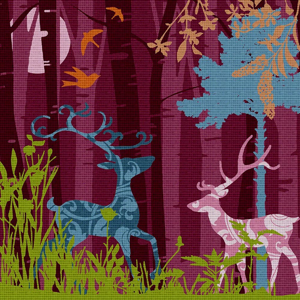 Art Needlepoint Deer Silhouette Needlepoint Canvas by Laura Hunter