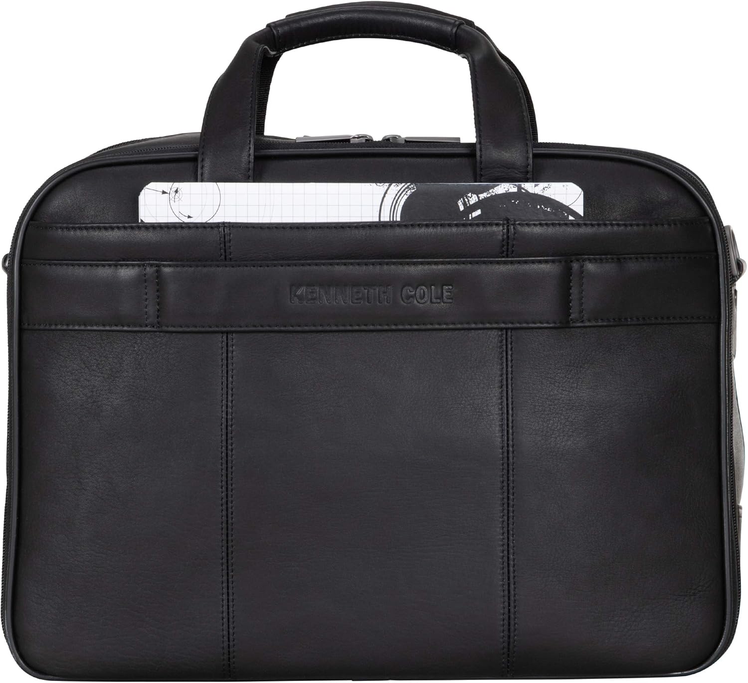 One-Day Sale: Up to 80% Off Kenneth Cole Reaction Resolute Men's Briefcase Full-Grain Colombian Leather 16 Laptop Portfolio Messenger Bag, Midnight Black, One Size