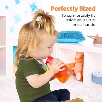 Tribello Small 8oz Kids Water Bottle With Straw, Reusable Plastic Leak Proof Toddler/Kids Water drink Bottle With Flip Straw Lid, BPA-free, 4 Pack