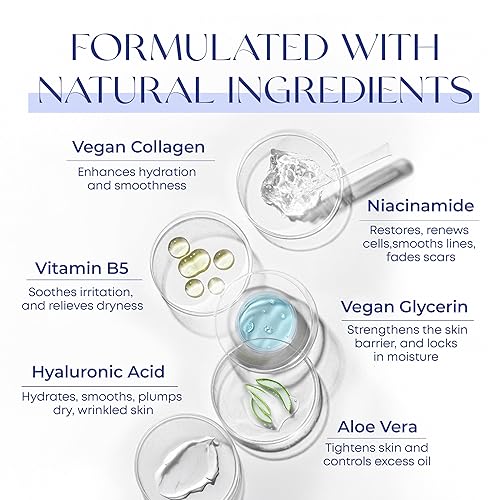 Miniatura 4 de Suero facial de ácido hialurónico y colágeno, probado por dermatólogos, estiramiento de la piel, hidratante, antienvejecimiento, belleza limpia,