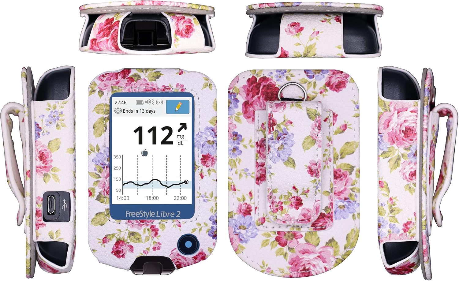 Designed Fitted Leather Case W/Screen Protector (Lanyard Included) for Freestyle Libre 3,Freestyle Libre 2,Freestyle Libre 14 Day (WFL/2)