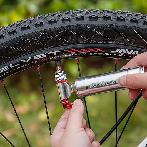 Miniatura 2 de Kits de inflado de CO2, compatible con válvulas Presta y Schrader, bomba de neumáticos de bicicleta de CO2 para bicicletas de montaña y carretera