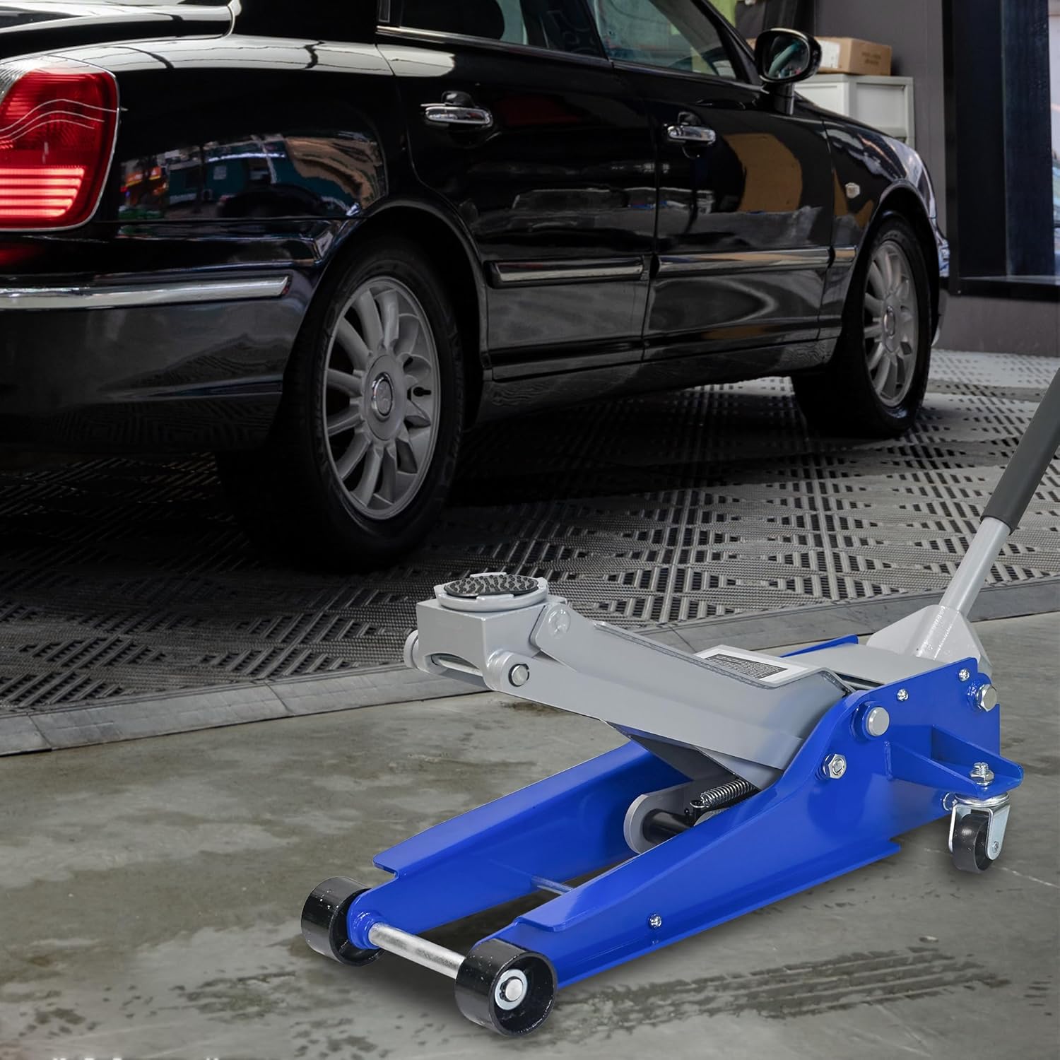 5 Ton Heavy Duty Hydraulic Floor Jack, Low Profile Steel Service Jack, Dual Piston Quick Lift, CE Certified