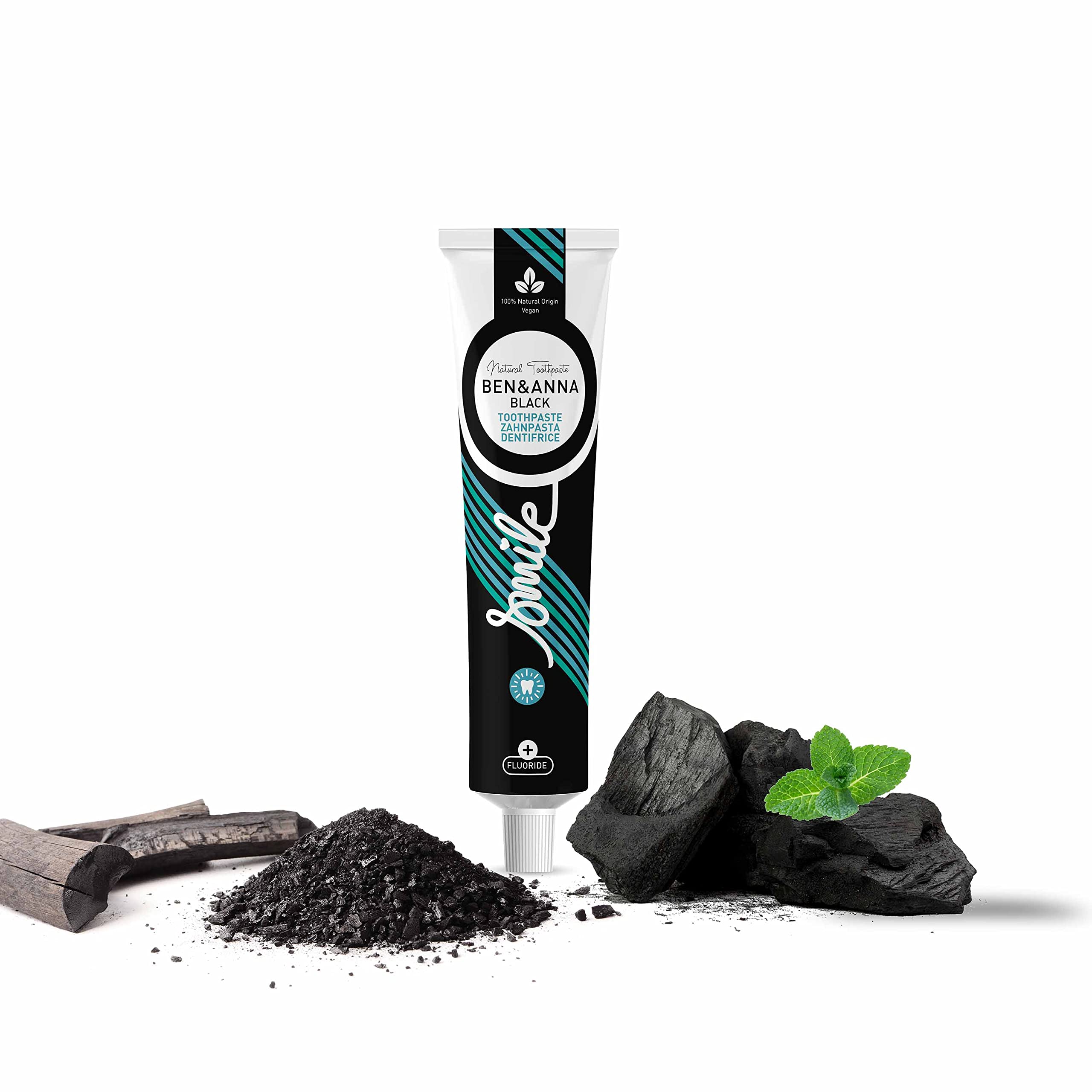 Ben & Anna Natural Black with Fluoride Toothpaste Tube 75ml