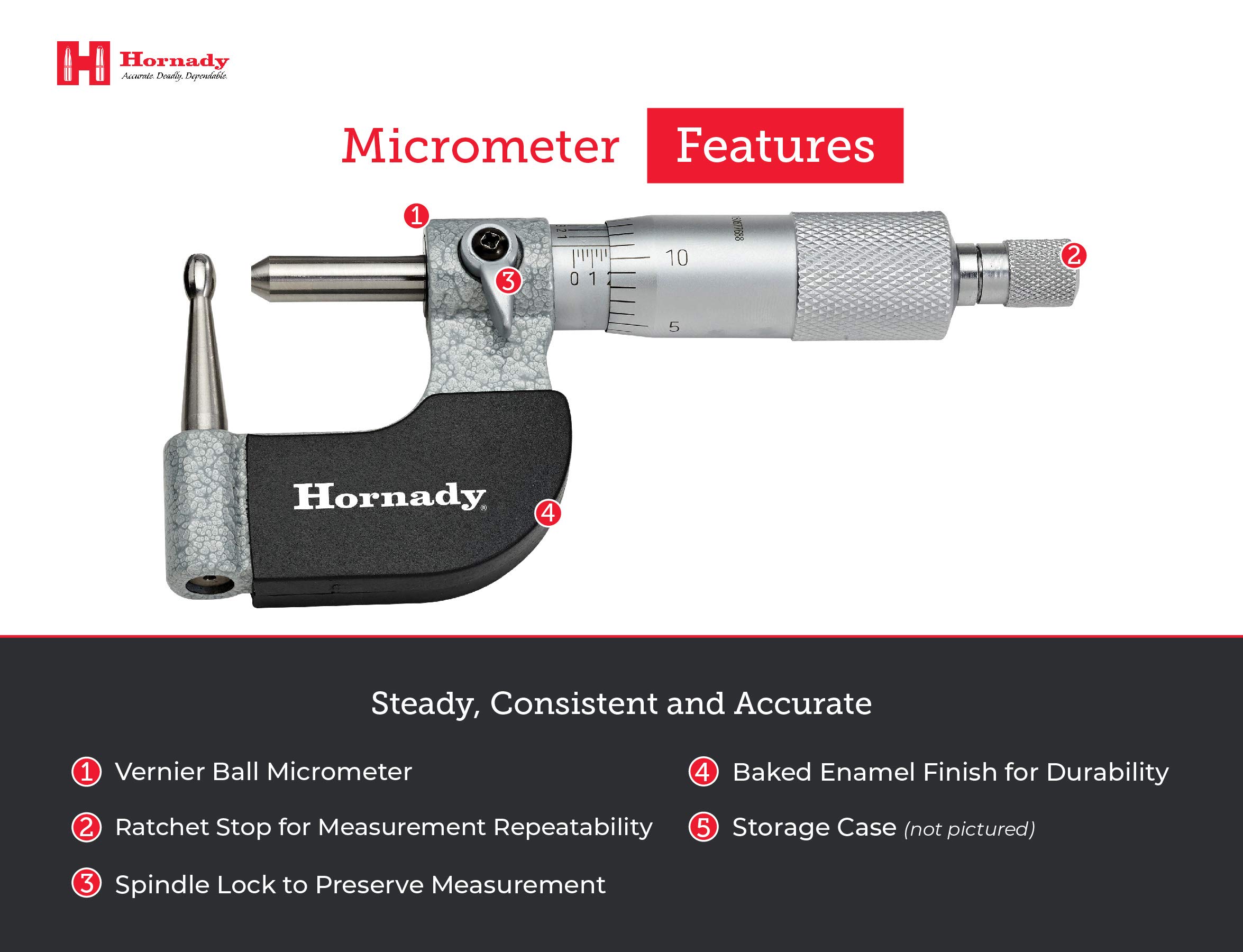 Hornady Vernier Micrometer Reloading Equipment for Measuring