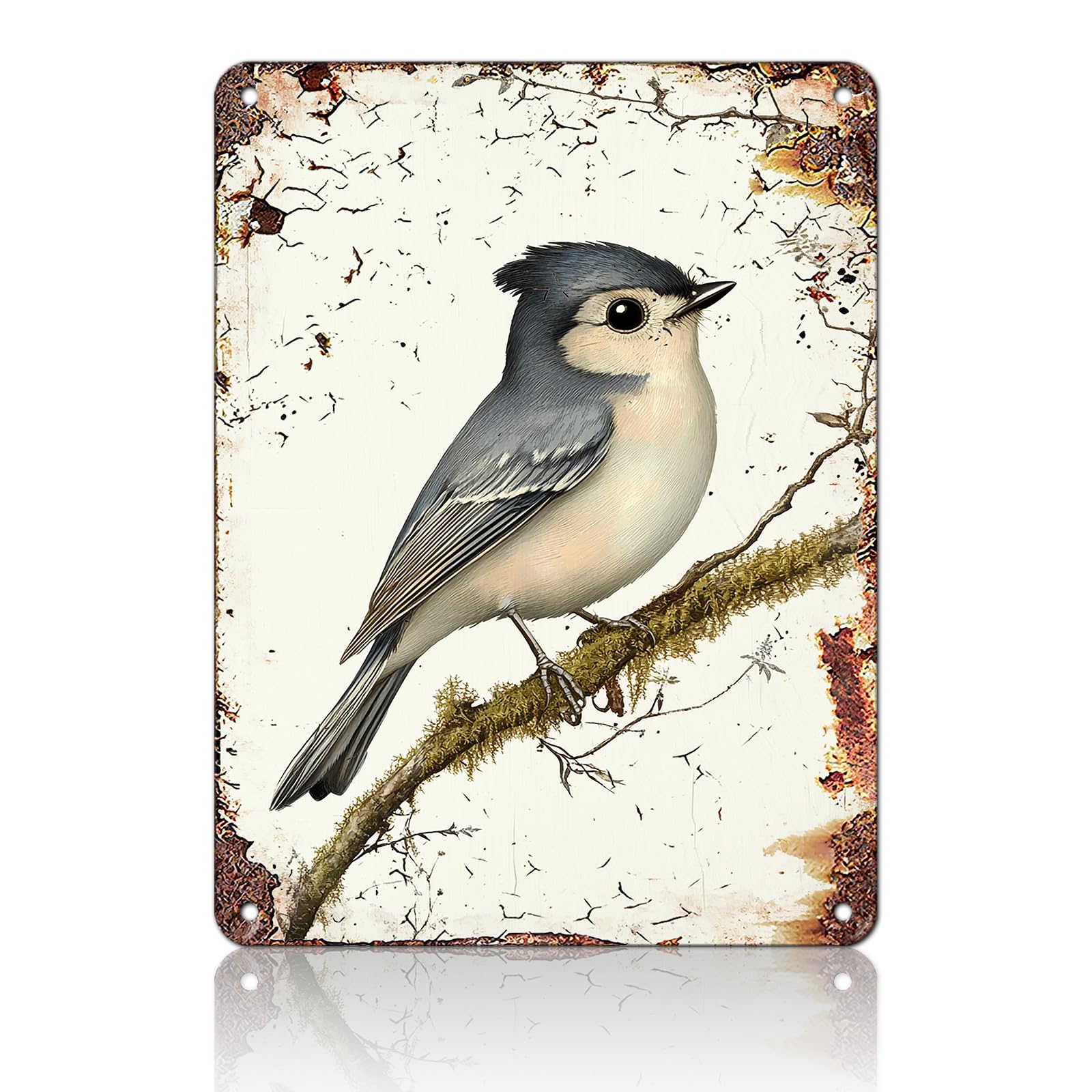 Anceky Funny Metal Tin Signs Chickadee Bird Vintage Metal Sign Retro Wall Decor for Home Bar Pub Cafe Garage Man Cave Garden Yard 8×12 Inch