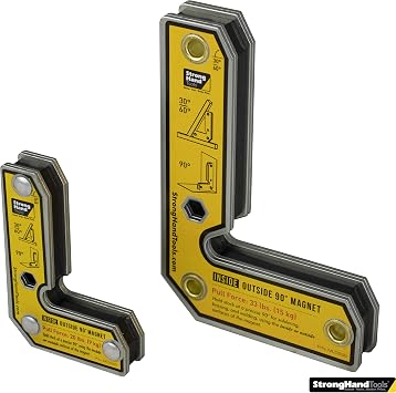 Strong Hand Tools, Angle Magnetic Square Kit, Inside/Outside Magnets, Fixed Angle, 90 30, 60, Mag. Pull Force 20/33 lbs, 3/5" Length, Welding Square, MLDT350