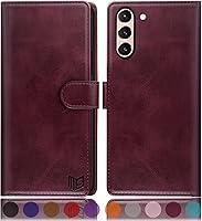 Vista 10 de SUANPOT Funda tipo cartera para Samsung Galaxy S21 FE con bloqueo RFID, soporte para tarjetas de crédito, de piel sintética, con tapa para teléfono