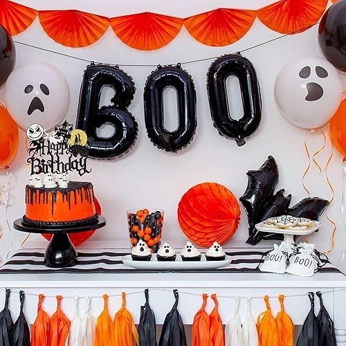 Miniatura 6 de 1 pieza de decoración de pastel de Halloween con purpurina de Jack y Sally Castle Ghost Halloween Cake Pick para temática de Pesadilla antes de