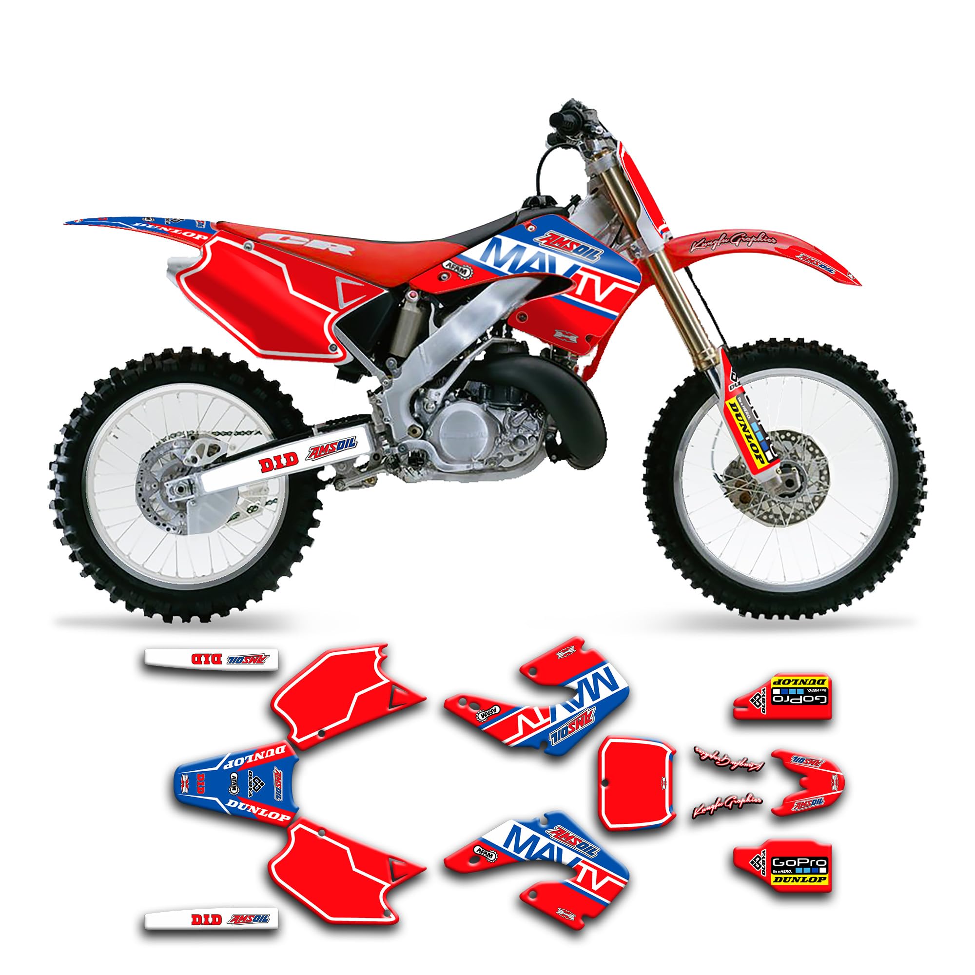 Amazon.com: Kungfu Graphics Custom Decal Kit for CR125 CR250 2000