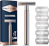 King C. Gillette Rasierhobel Herren, Rasierer + 5 Rasierklingen, Safety Razor mit langlebigen Klingen, Geschenk für Männer