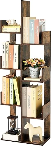 Estantería de 8 niveles, estantería de árbol con 8 estantes para libros, estante de almacenamiento de pie para libros, CDs, plantas, estantería de