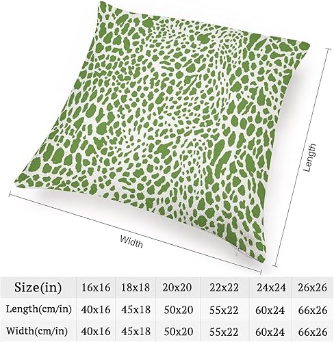 Miniatura 4 de Fundas de almohada cuadradas de lino con estampado de leopardo verde y blanco de 22 x 22 pulgadas, fundas de cojín cuadradas para cama, sofá,