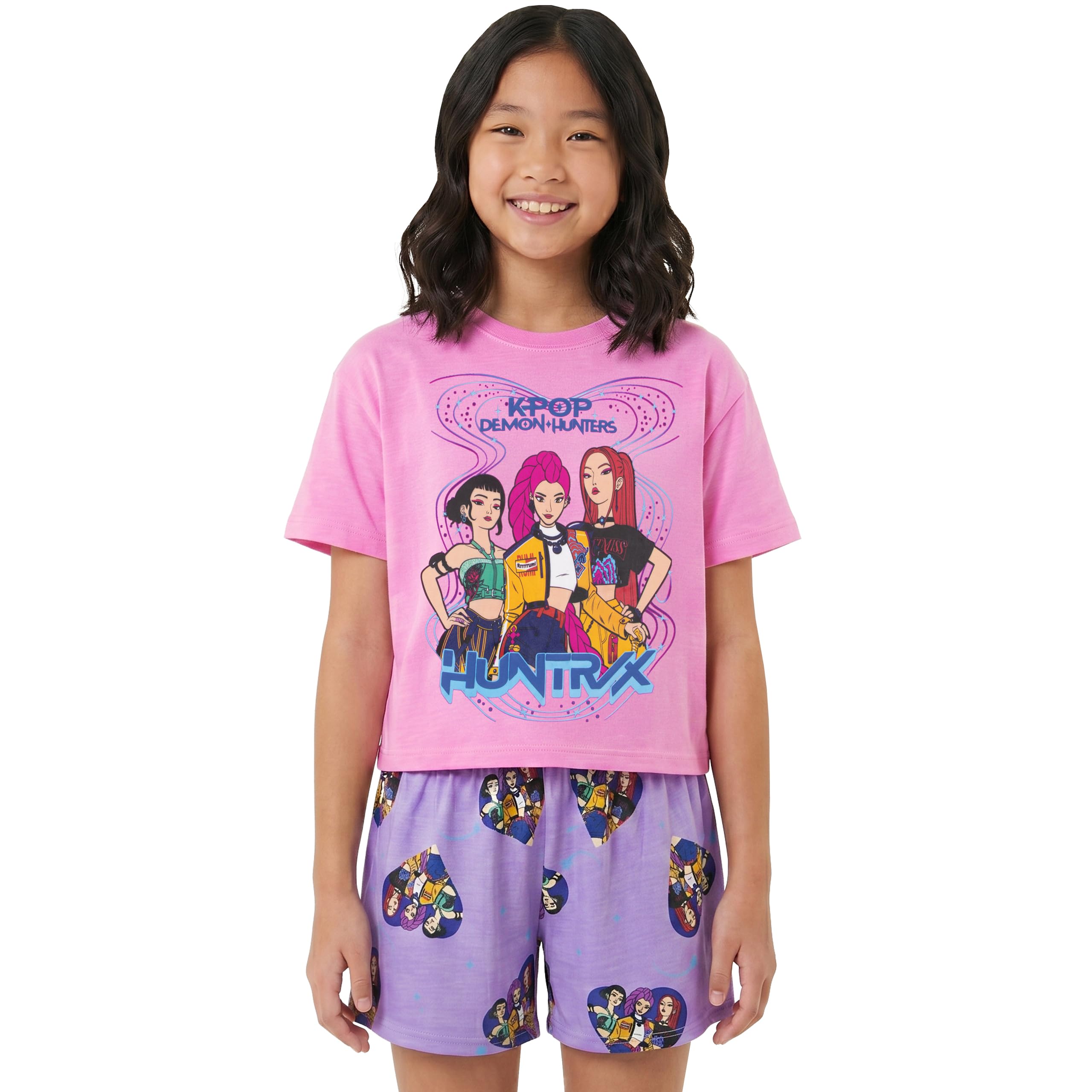 KPop Demon Hunters Pyjama Enfant, Rumi, Zoey Et Mira Pyjama Fille Manche Court