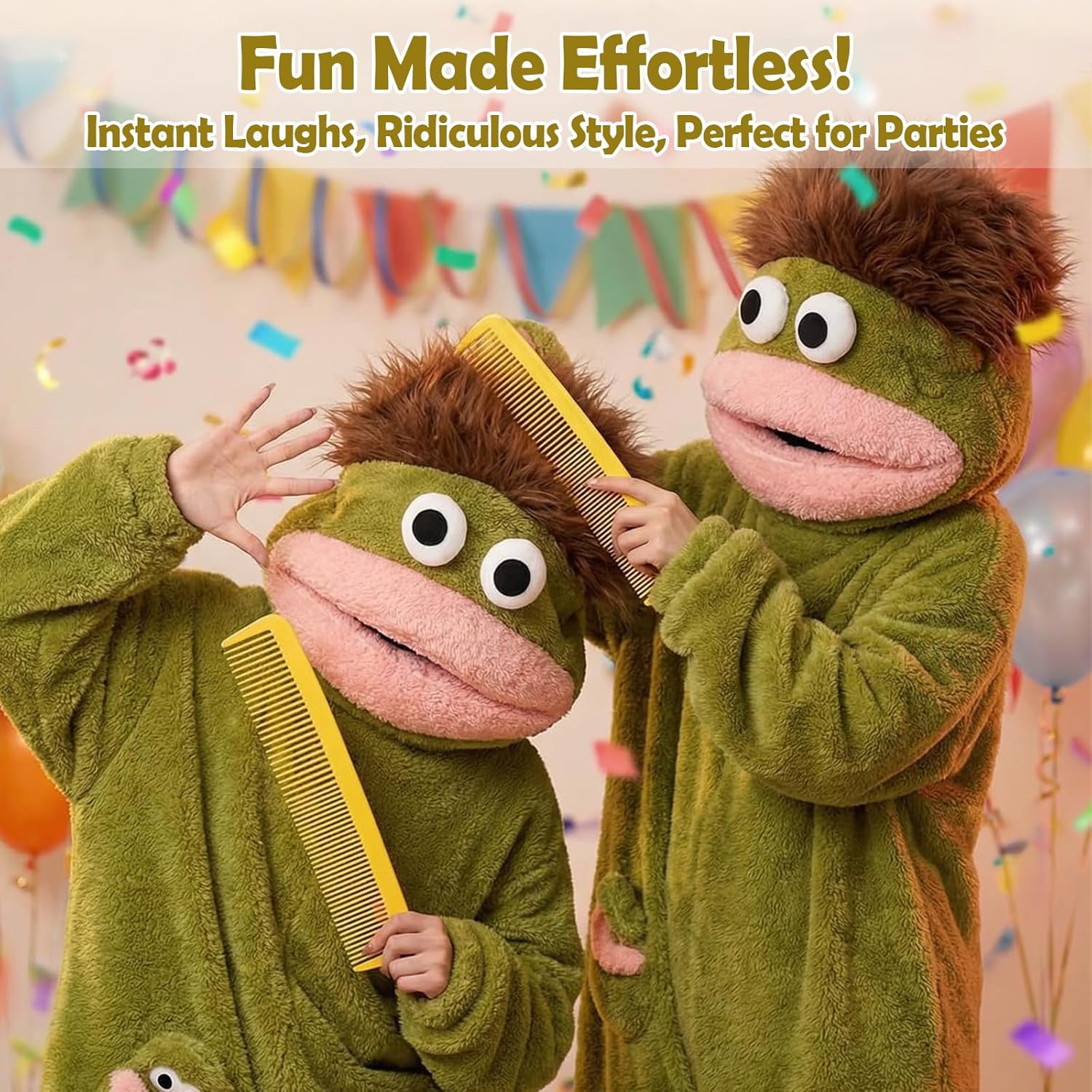 Silly Onesie Green Plush Monster Onesie Pajamas, Wearable Big Mouth Creature Blanket Hoodie, Adult Cozy Sleeping Bag Costume