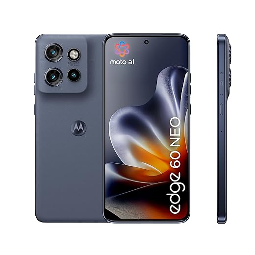 Motorola edge 60 neo con Moto AI (8/256GB, Tripla camera 50MP+13MP+10MP, selfie 32MP, Display 6.36" Super HD 120Hz, MediaTek Dimensity 7400, 5000mAh, TurboPower 68W, Android 15), PANTONE Grisaille