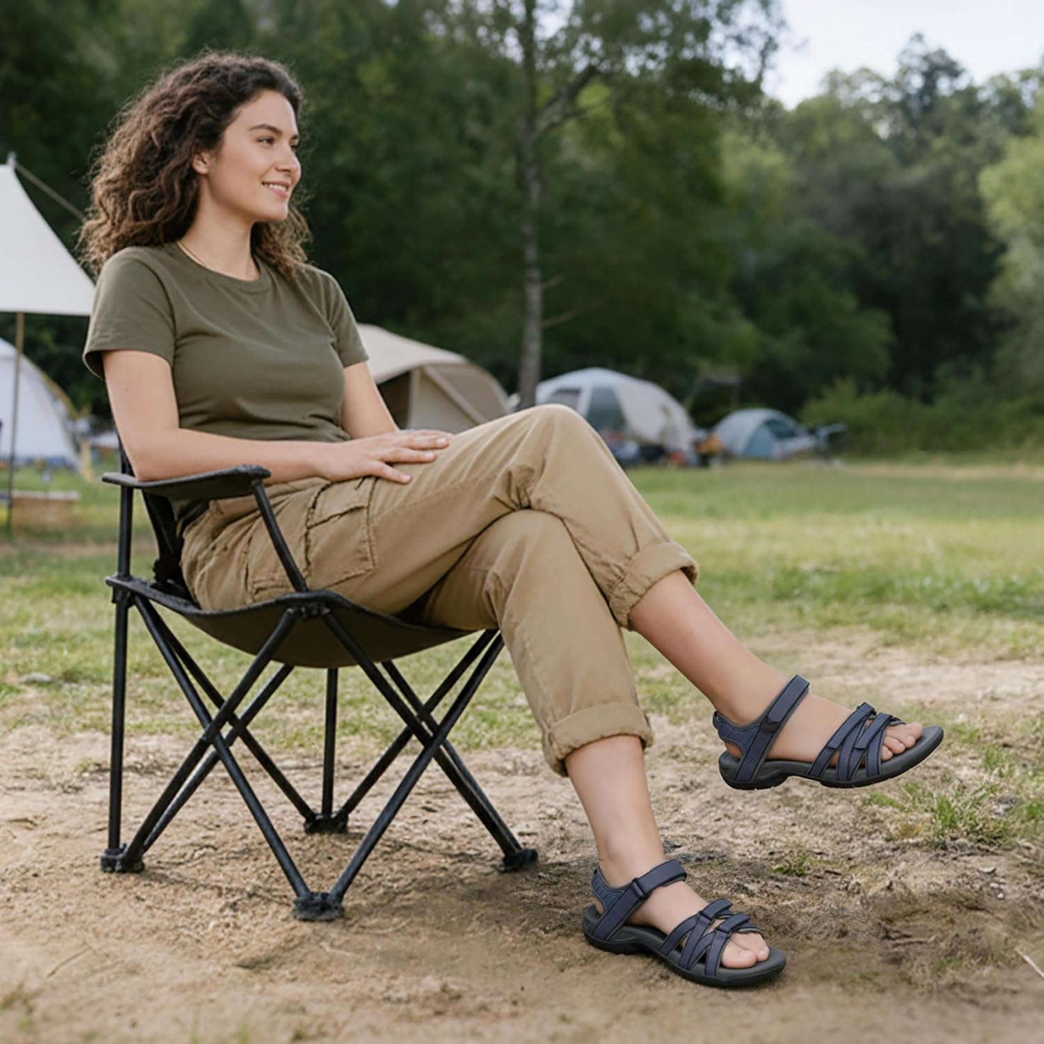 shevalues Hiking Sandals for Women Comfortable Outdoor Walking Sport Sandal with Adjustable Straps and Arch Support