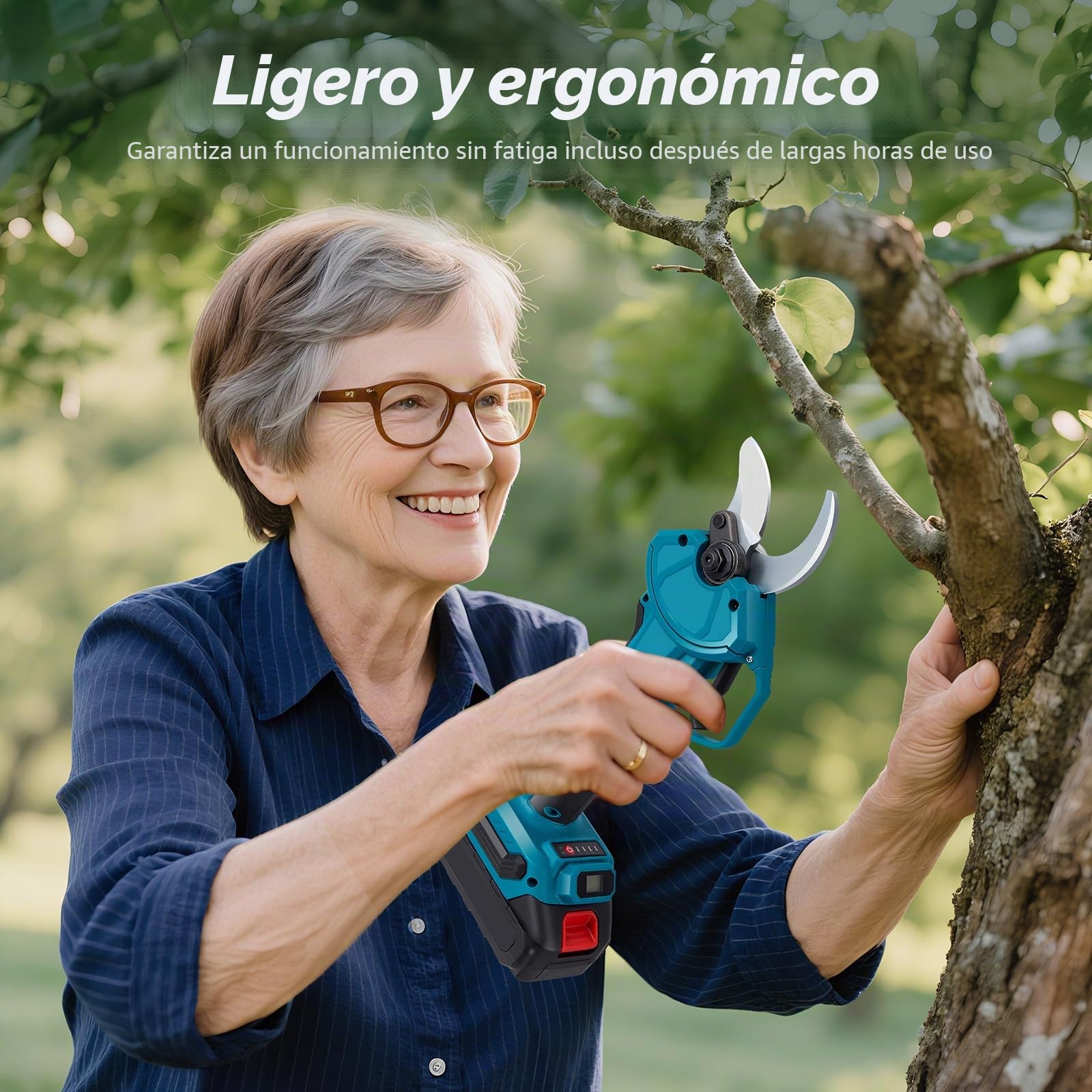 Tijeras de Podar Electricas,Tijeras de Poda de 40 mm con Display Tijeras de Podar 800W con Motor Brushless para Jardinería,Ajuste del Diámetro de Corte de 4 Niveles Pruning Shears