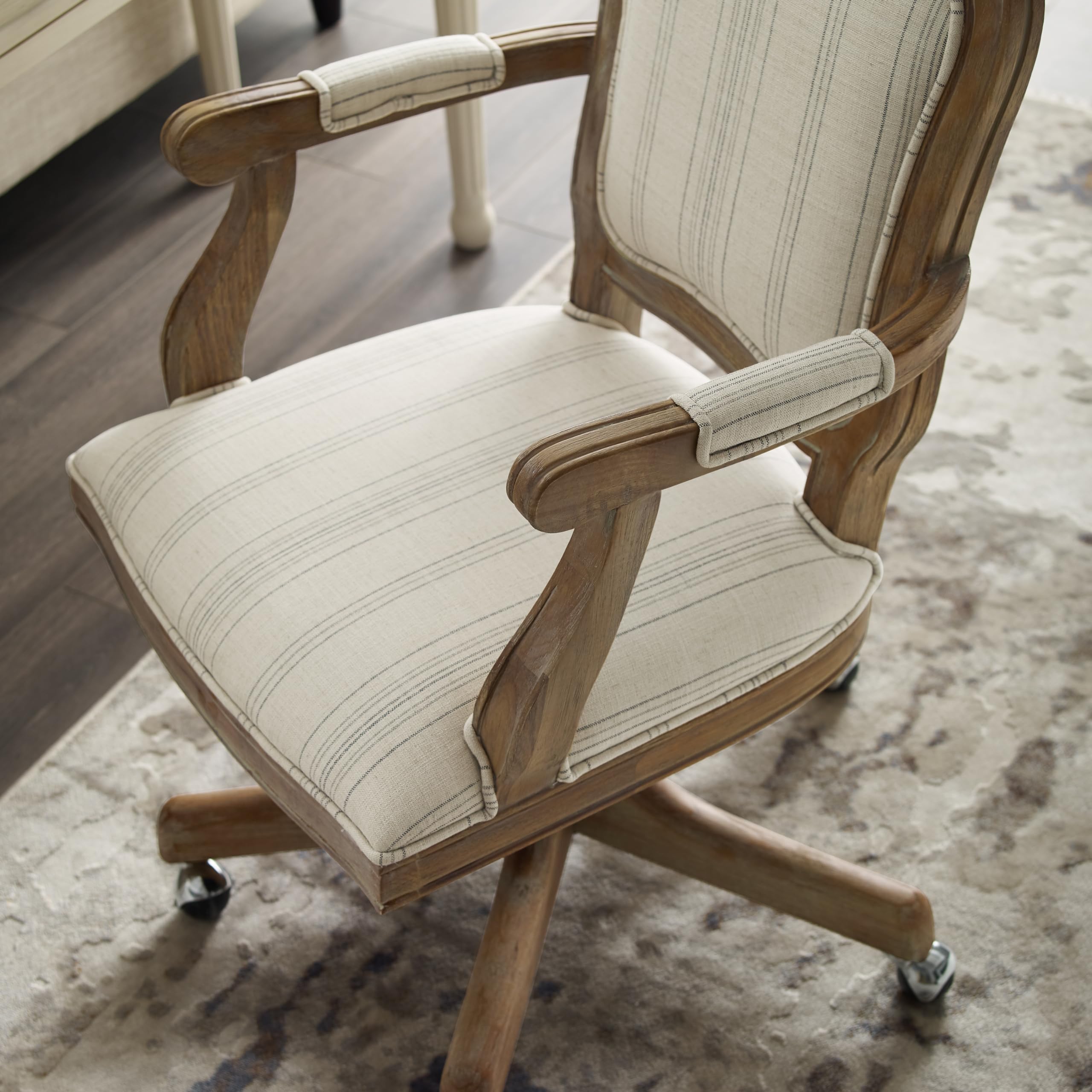 Amazon.com: Linon Home Décor Harris Stripes Office Chair, White