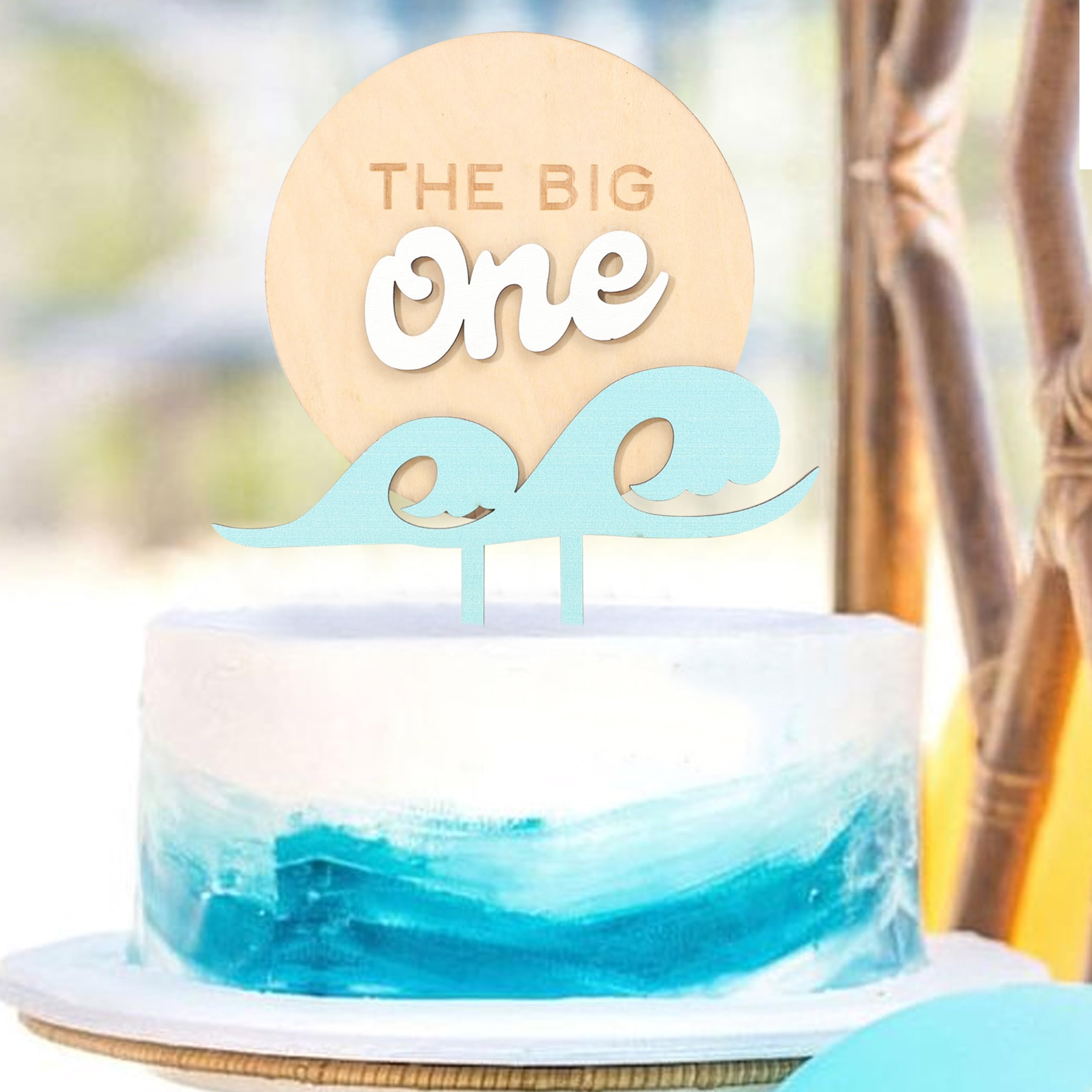 Amazon.com: LINLULU Big One Wave 1st Birthday Cake Topper - Surf