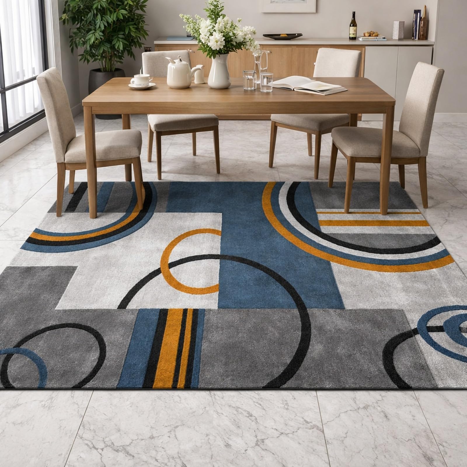 Tapis de salon chic aux motifs géométriques modernes 120 x 200 cm
