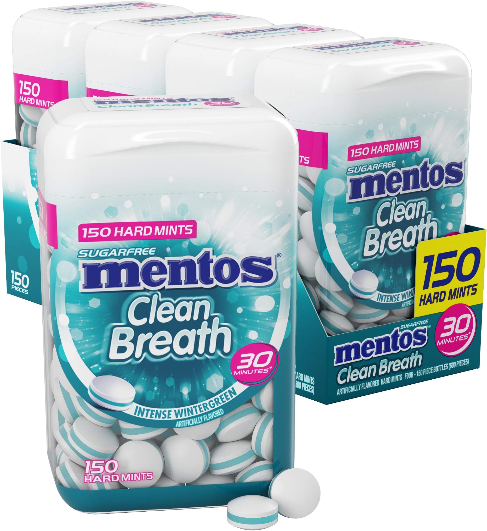 Clean Breath Hard Mints, Intense Wintergreen, 150 Pieces, 4 Count Pack