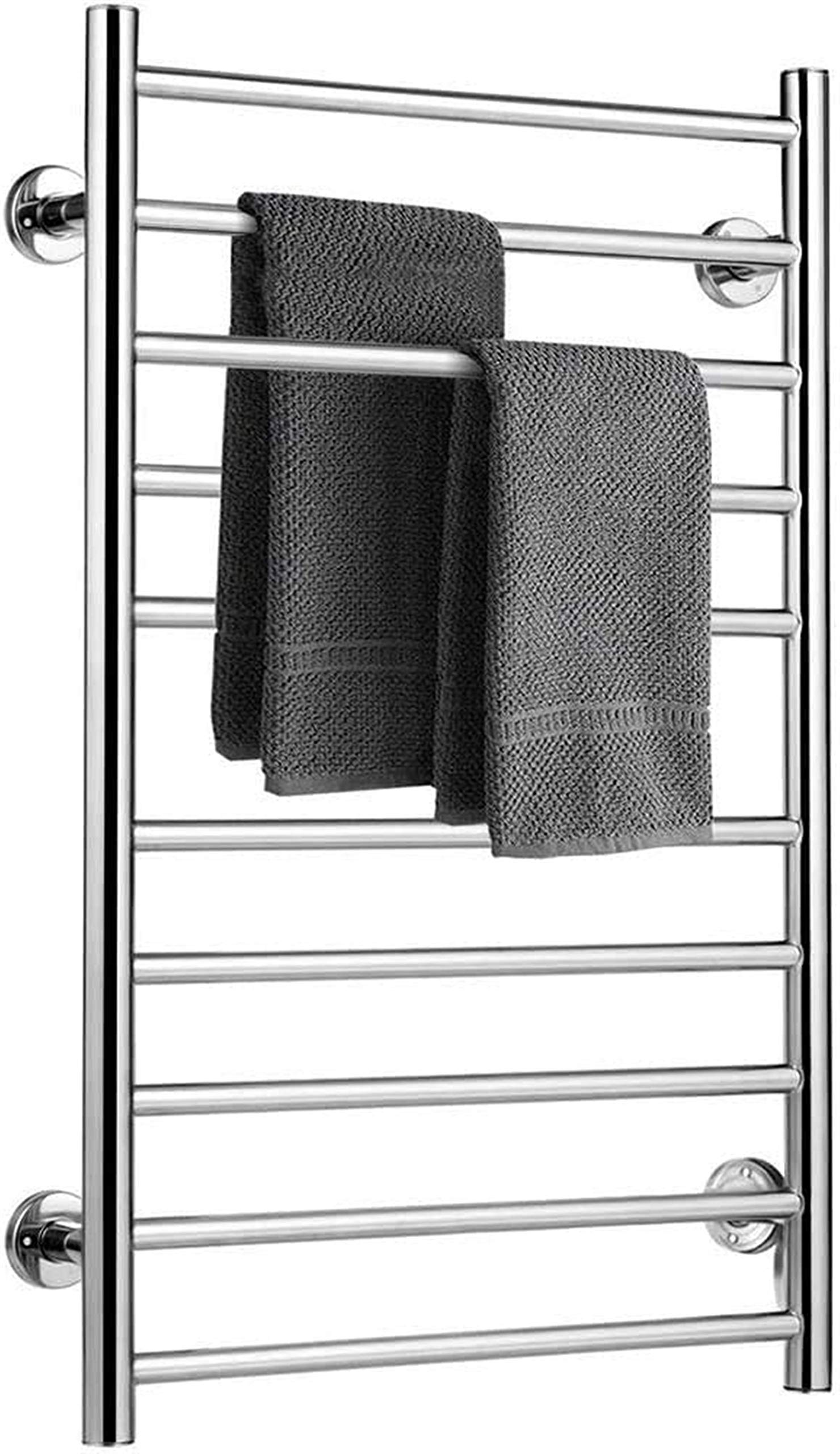 Toallero eléctrico calefactable de Acero Inoxidable con 5 Barras calefactables, tendedero de Toallas de Pared con calefacción y radiador para baño.