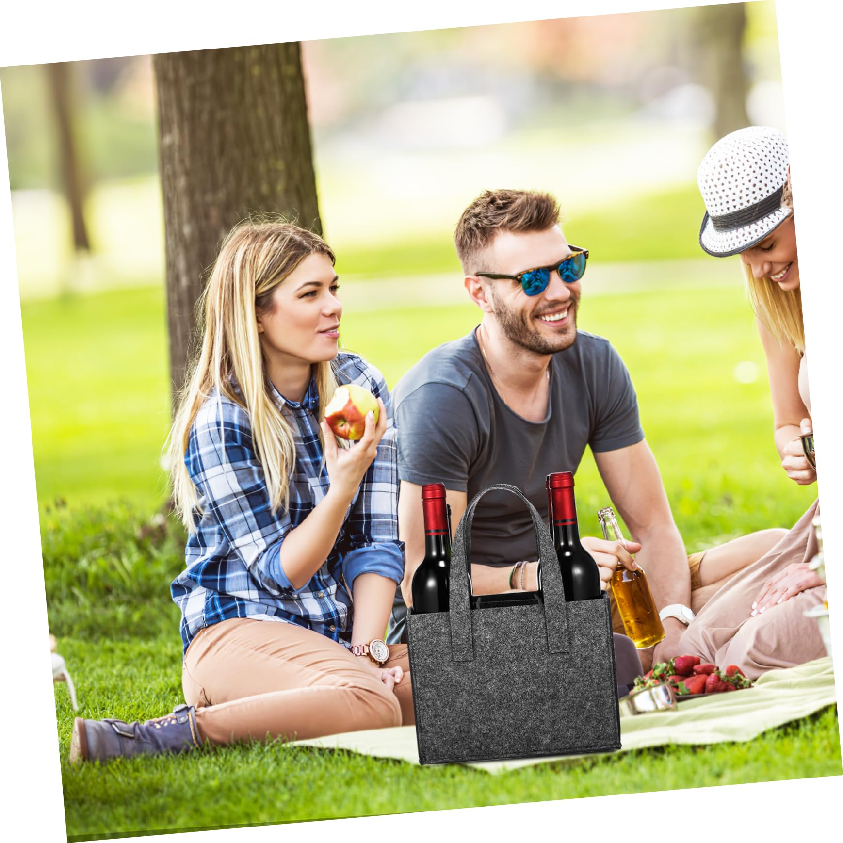 4piezas Bolsas para Botellas De De Fieltro Kit De Portabotellas para Camping y Picnic